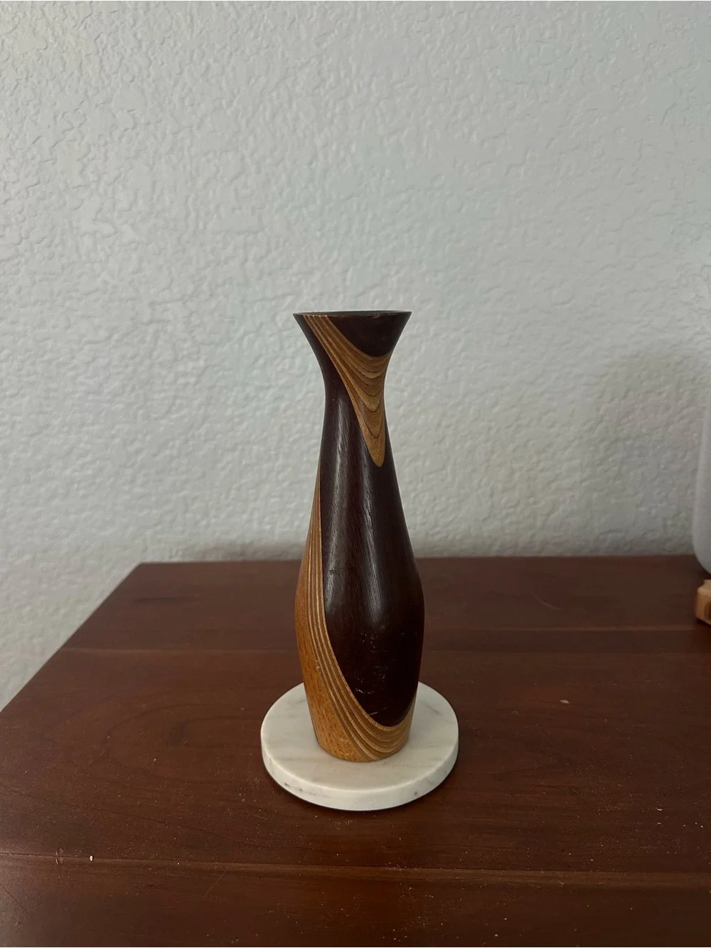 Vintage Wooden Two-Tone Decorative Vase